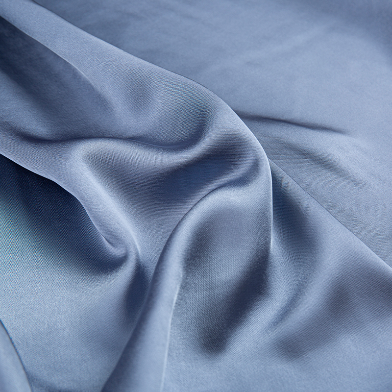 HY263 màu xanh 150cm 240GSM twill giả acetate CEY Polyester nguyên chất satin vải quần áo nữ