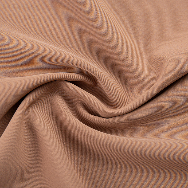 DS347 220GSM Màu nâu nhạt Dây thun mờ chống nhăn thân thiện với da đàn hồi cao 3/1 xiên polyester spandex Vải co giãn 4 chiều