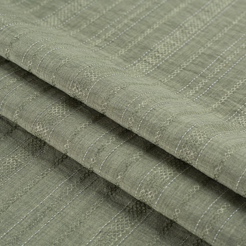 HY557-Rayon 136GSM 99% P 1% Rayon Kim cương sọc dày xen kẽ Vải Lyocell